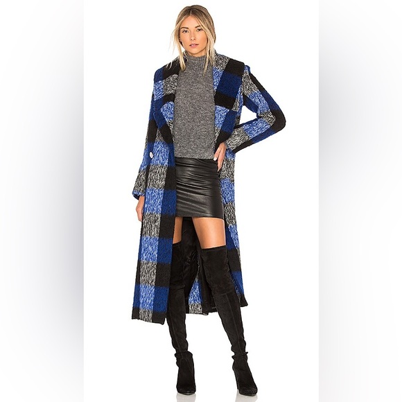 Paper London Rainbow Plaid Wool Coat - Picture 2 of 10